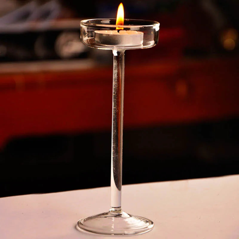 European High Glass Candle Holder