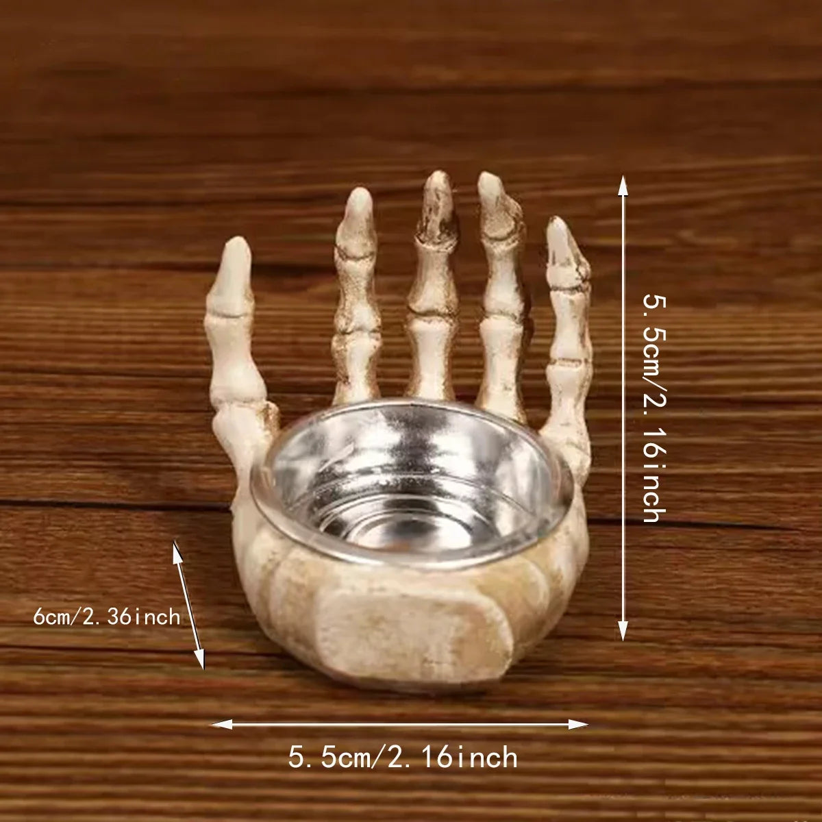 Antique Skull Candle Holder