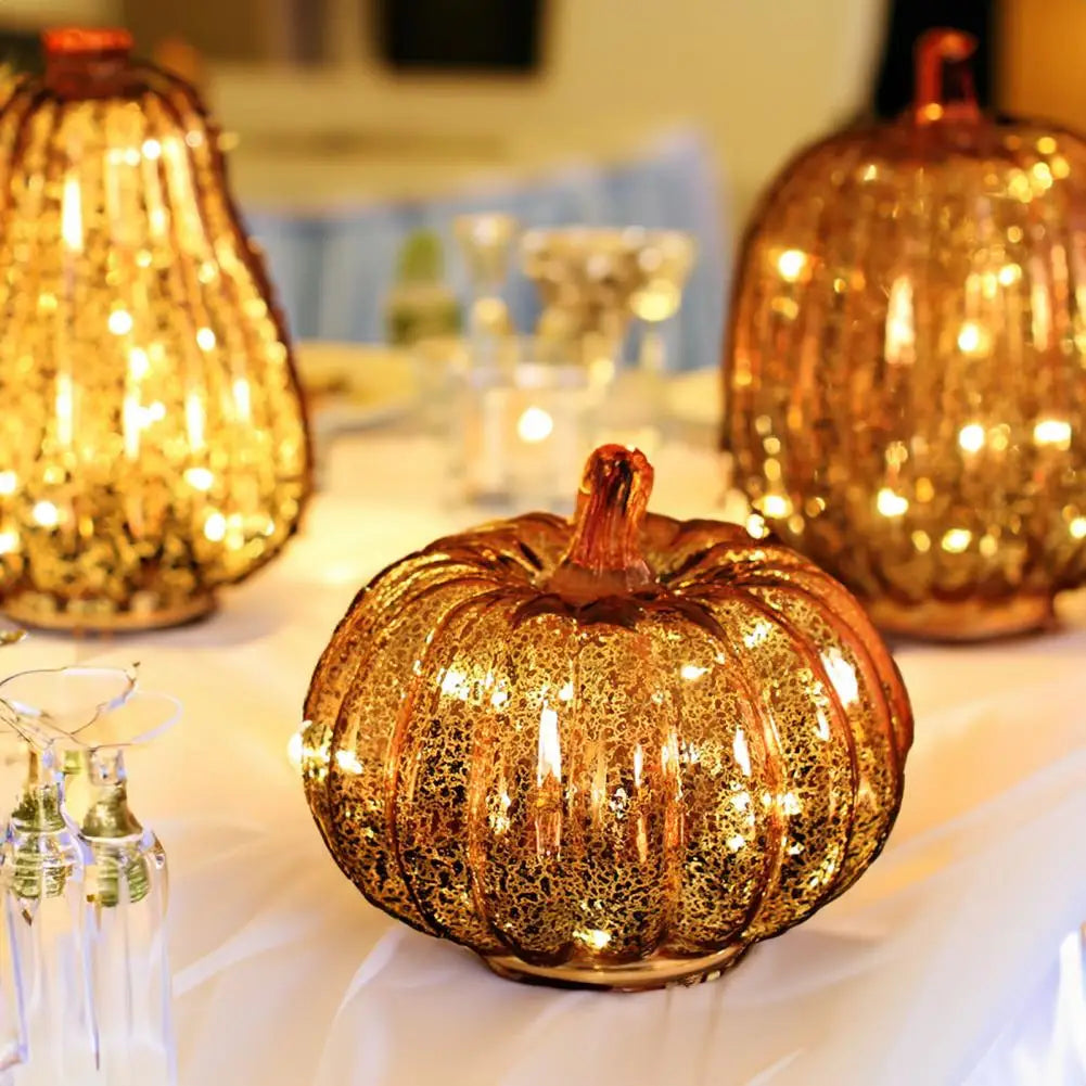 Battery Operated LED Pumpkin Lights Halloween Decor Illuminated Table Ornaments Fall Decor Pumpkin Set for Home Garden