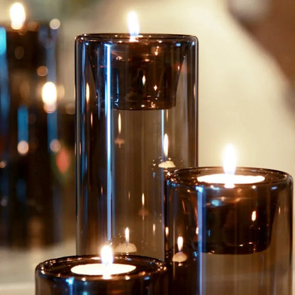 3Pcs/set Black Transparent Candle Holder