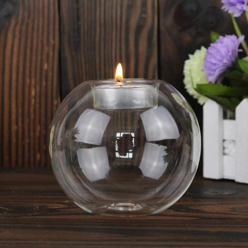 Round Glass Candle Holder