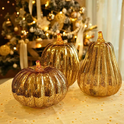 Battery Operated LED Pumpkin Lights Halloween Decor Illuminated Table Ornaments Fall Decor Pumpkin Set for Home Garden