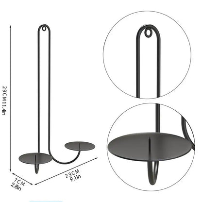 Double Armed Iron Candle Holder