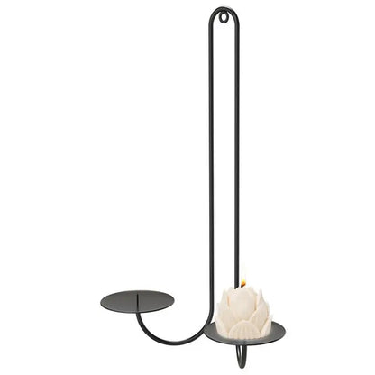 Double Armed Iron Candle Holder