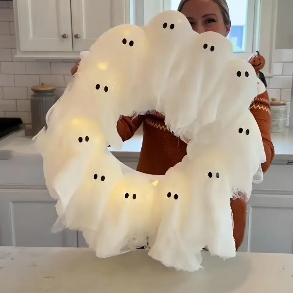 Light Up Ghost Wreath
