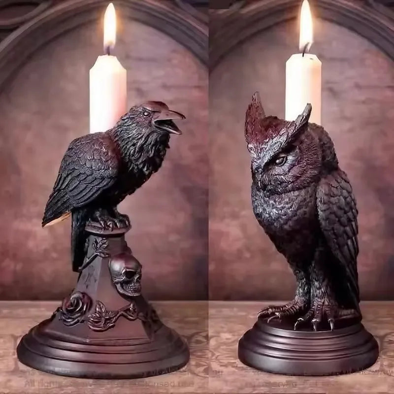 Gothic Bird Candle Holder
